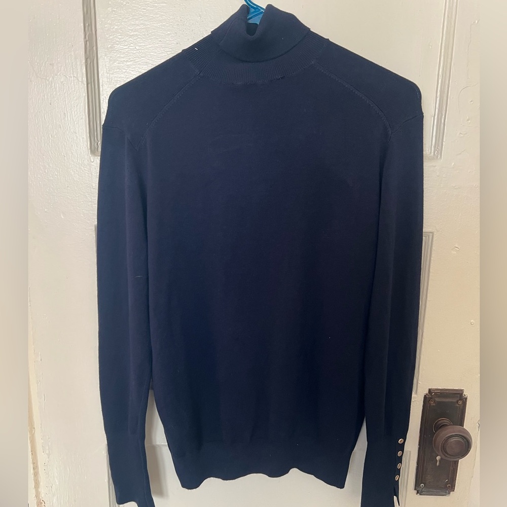 Zara Navy Ribbed Sweater